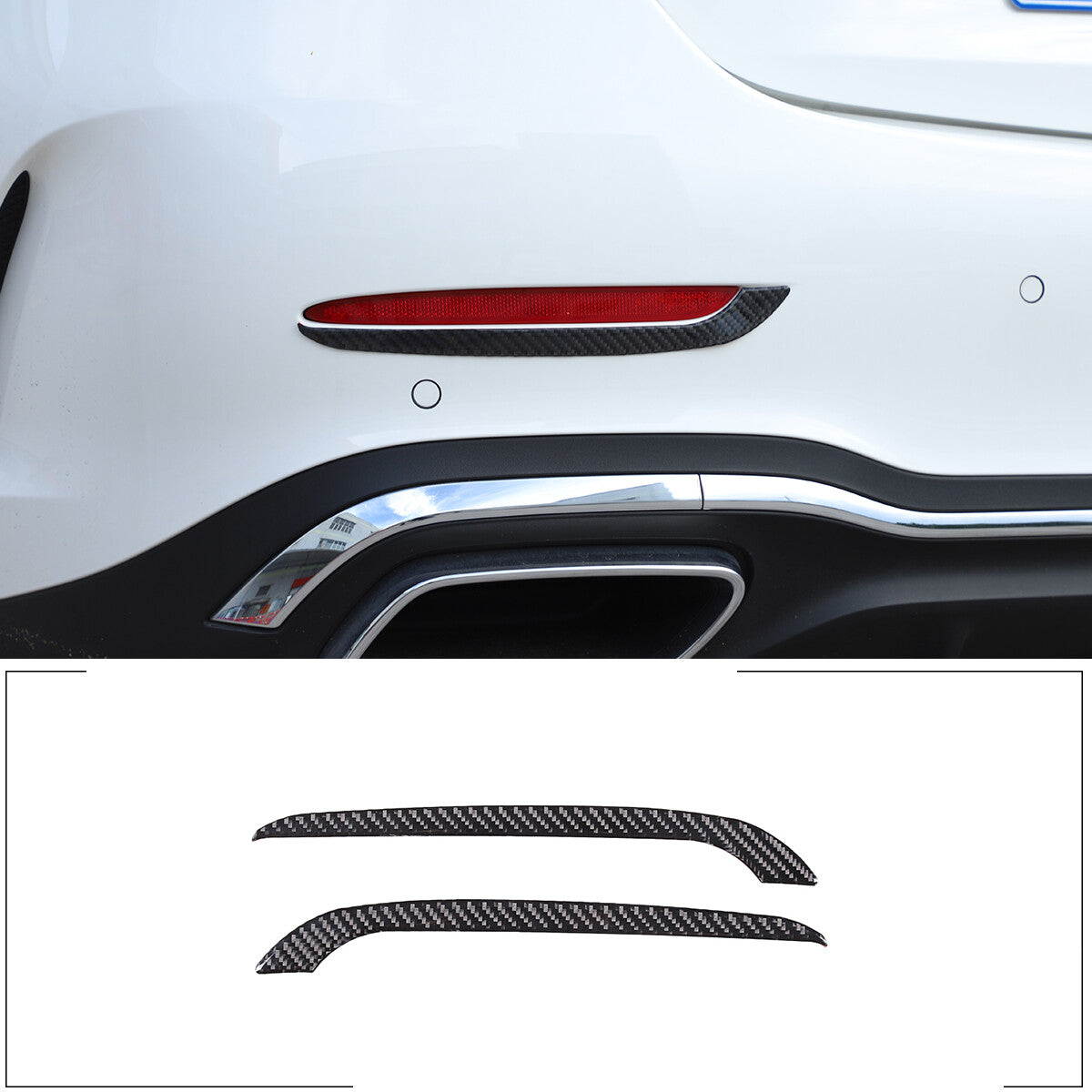 2-Pack Carbon Fiber Taillight Stickers for C-Class 2022 & 2023 n