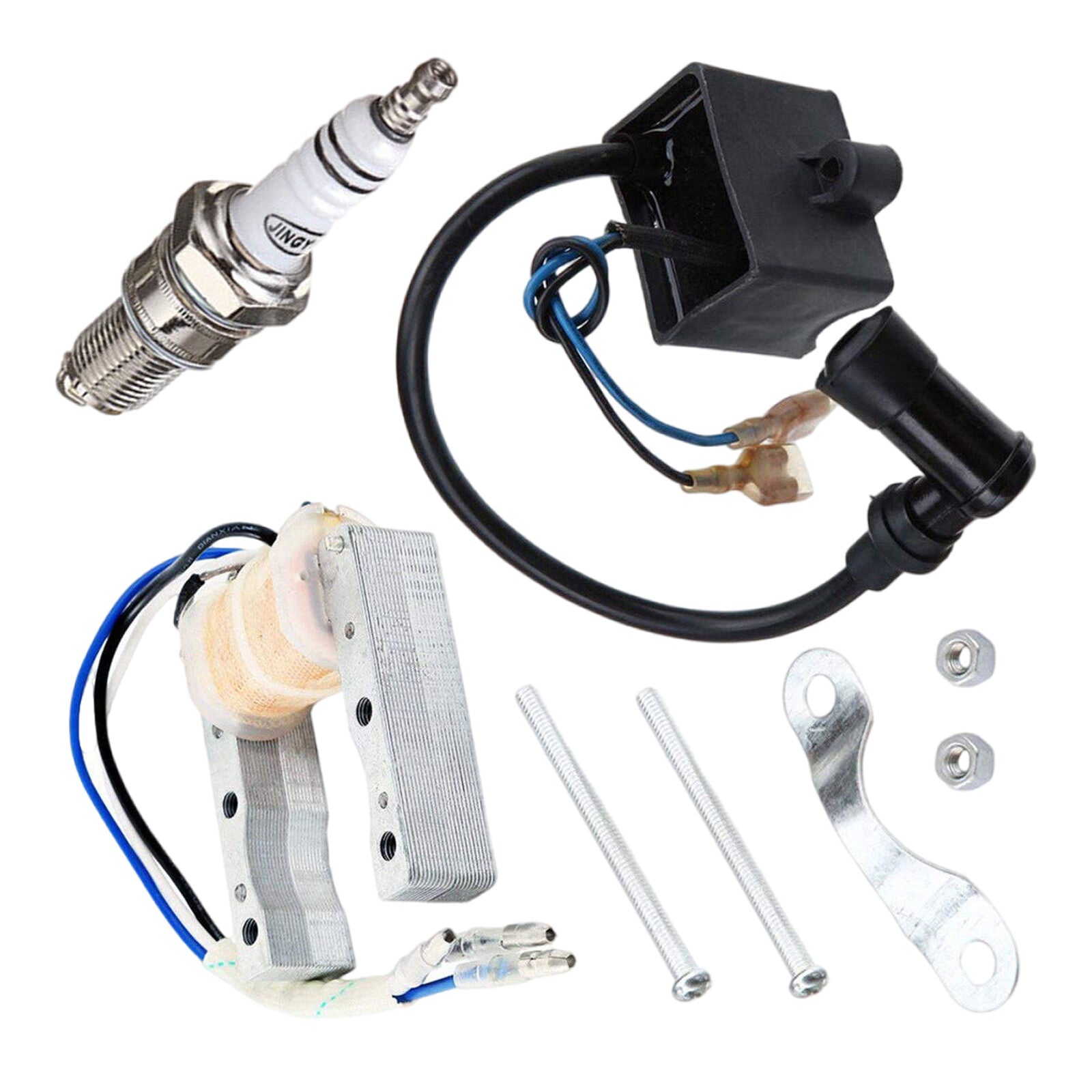 CDI ignition coils and magnetic spark plugs are suitable for 49/66/80cc engines in electric bicycles.