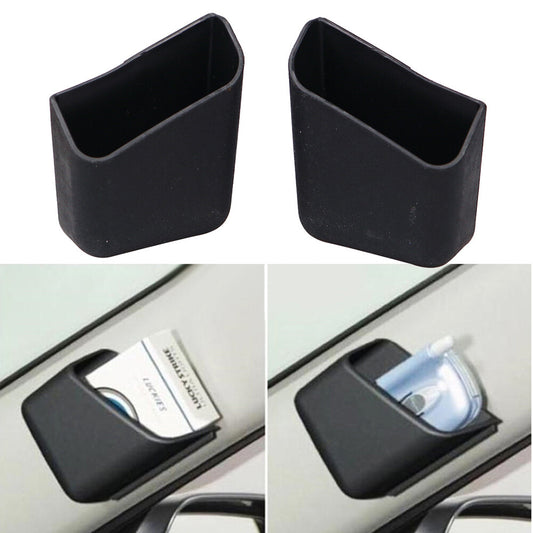 2x Accessory Black Car Pillar Cigarette Phone Organizer Storage Bag Box Holder