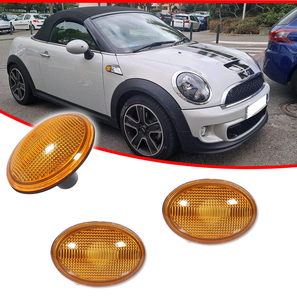 Suitable for 07-15 for Mini Cooper R55 R56 R57 R58 R59 yellow amber lens side marker light 2X- v