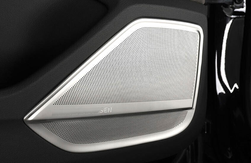 for Audi for A8 2020-2022 Matte Silver Steel Inner Door Speaker Ring Cover Trim 4X