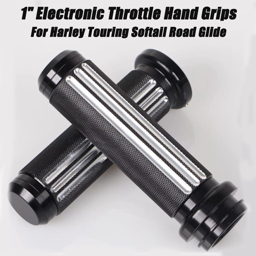 1-inch CNC aluminum electronic handle for Harley-Davidson touring gliders, black - n