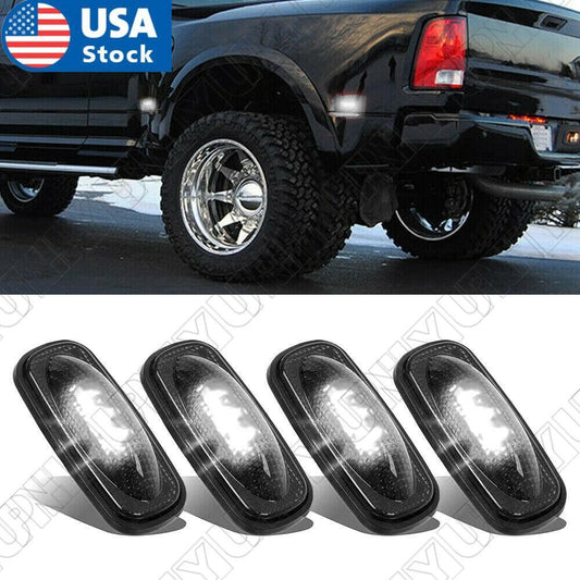 4pcs Smoked White Fender Bed Side Marker Lights for Dodge for RAM 2500 3500 HD