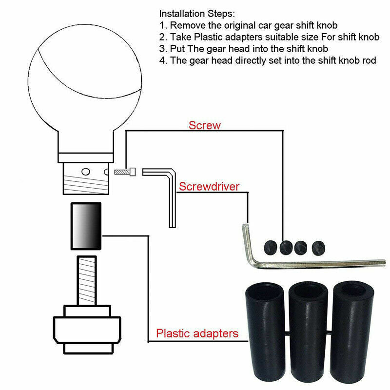 Car Automatic Gear Shift Knob Shifter Lever Head With Button Black Accessories