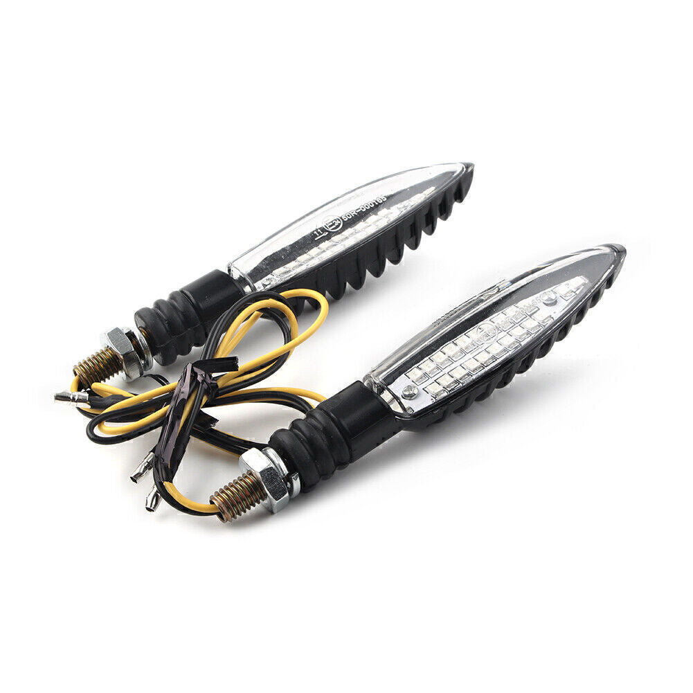 2¡Á Motorcycle Turn Signal 12V LED Indicators Blinkers Amber Light Universal Q