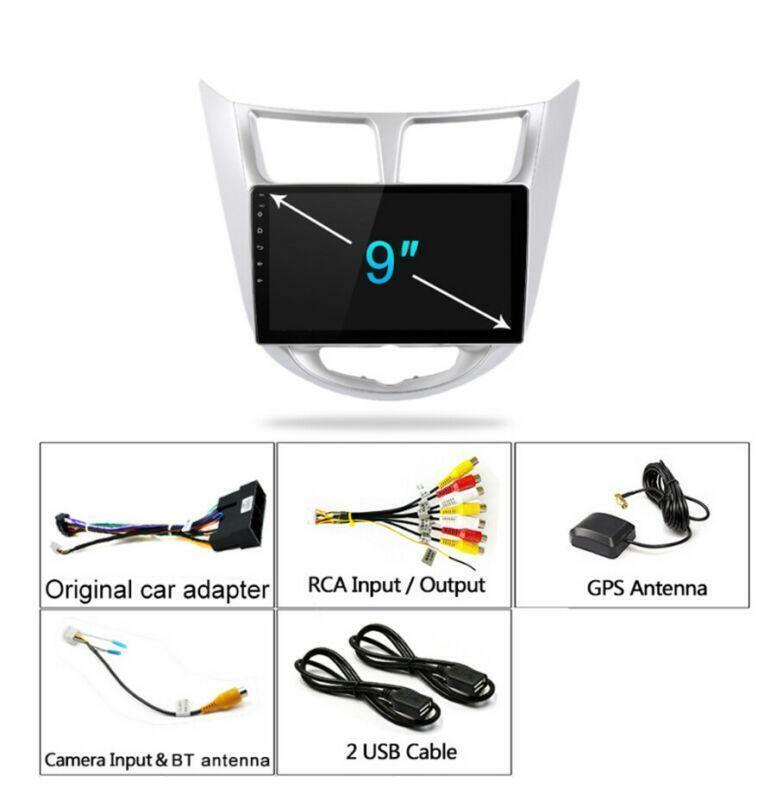 9 Android 9.1 MP5 Stereo Radio GPS Navigation for Hyundai Solaris Accent 10-16