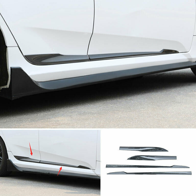 Side Door Body Guard Molding Cover Trims Carbon Fiber for Honda for Civic 2017-2021