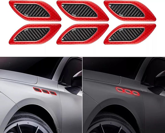 Car door handle protection carbon fiber style red reflective tape 3D sticker