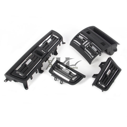 4pcs Dash AC Air Outlet Vent Kit Silver Trim Fit for BMW 520i 525i 530i 5 Series Q