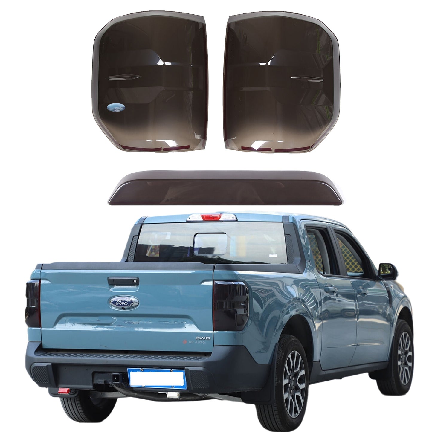 Smoked black taillights + brake light cover trim for Maverick 22+ n