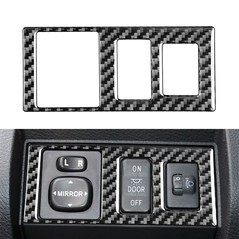 Carbon Fiber Head Light Control Button Cover Fit for Toyota Tundra 2014-2021 Black
