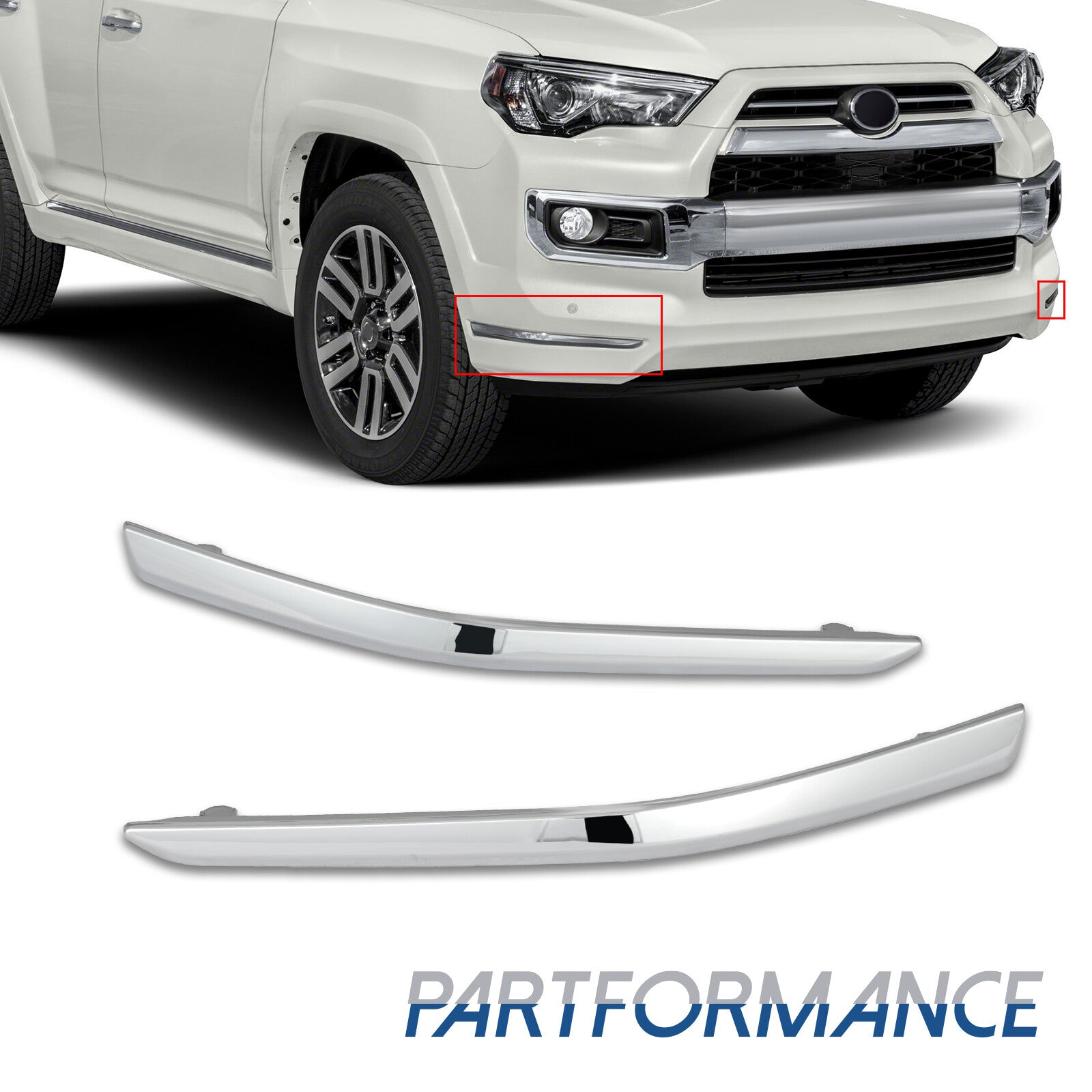 For 2014 - 2023 for 4Runner Limited Front Bumper for CHRome Trim Molding Left and Right - v