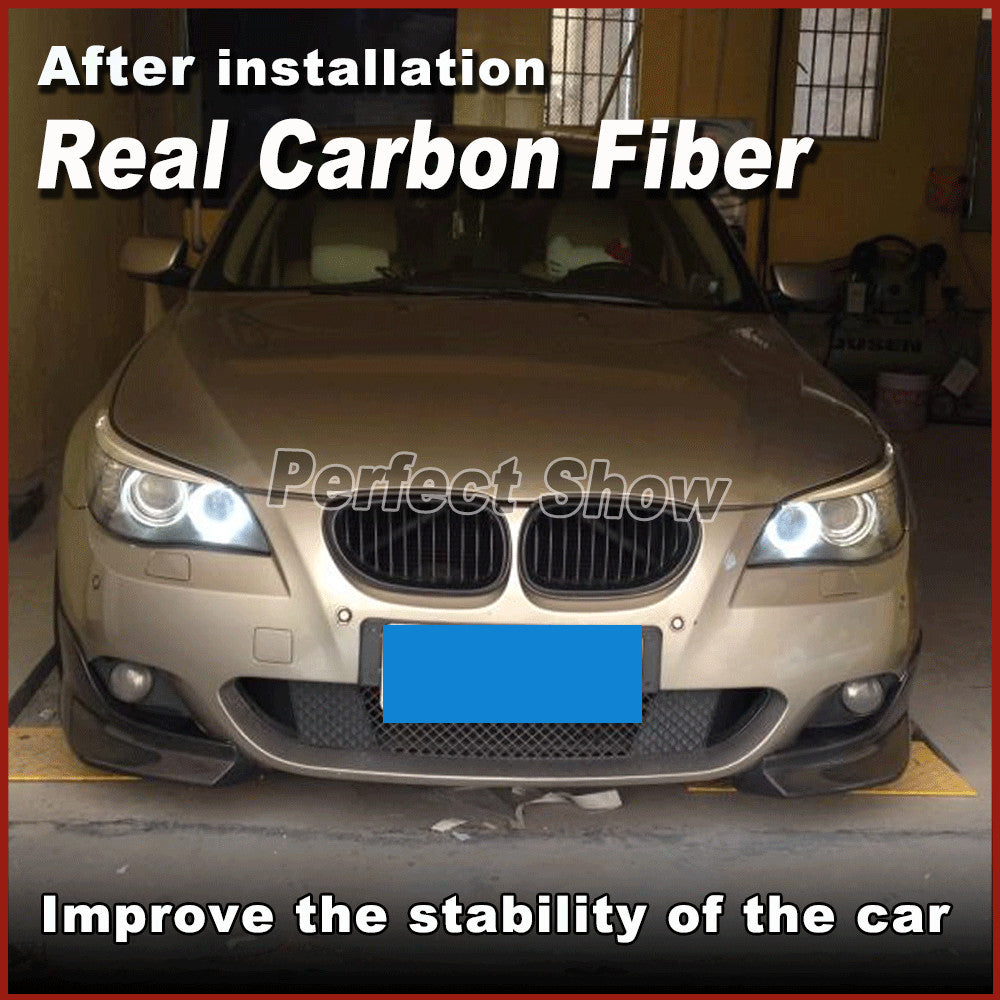 for BMW E60 E61 M-tech M Sport 2003-2009 REAL Carbon Front Bumper Splitters Flap