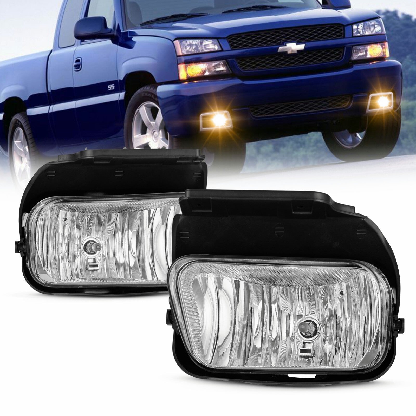 Fits 2002 - 2006 for Avalanche front bumper fog lights left + right - v