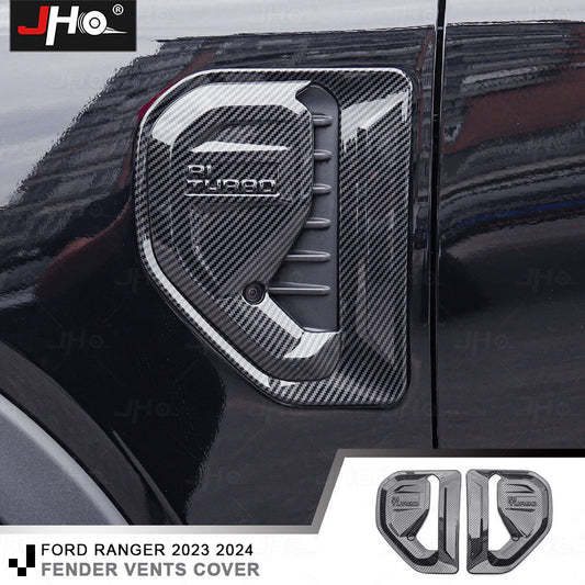 Carbon Fiber Side Fender Vent Grille Cover Trim Replace for Ford Ranger 2023-24