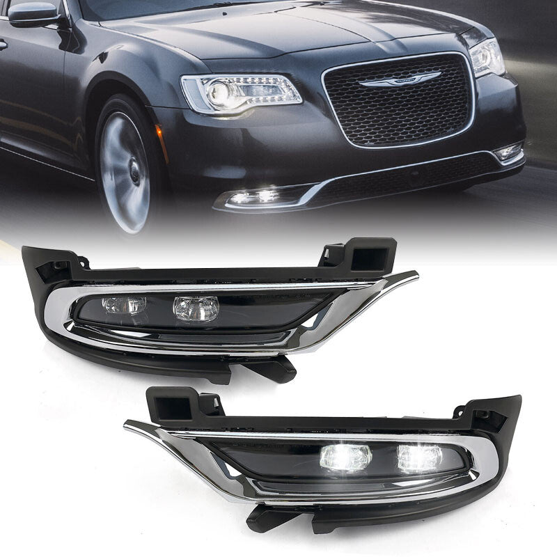 2P is suitable for the 2015-2021 for Chrysler 300 LED chrome fog lamp driver passenger+switch ch v