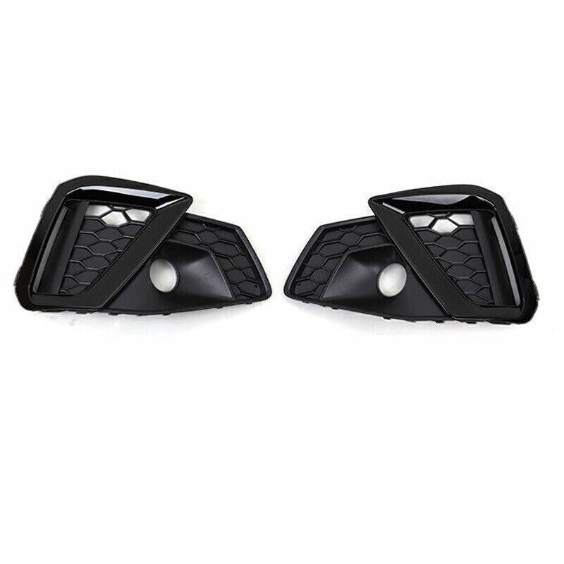for Audi A4 B9 Sport 2020-22 ABS Black Front Bumper Fog Light Lamp Cover Trim 2x