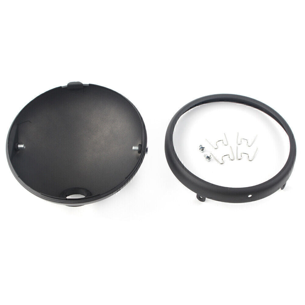 for Harley Motorcycle Matte Black Headlight 7-Inch Retro LED Headlight Shell Q