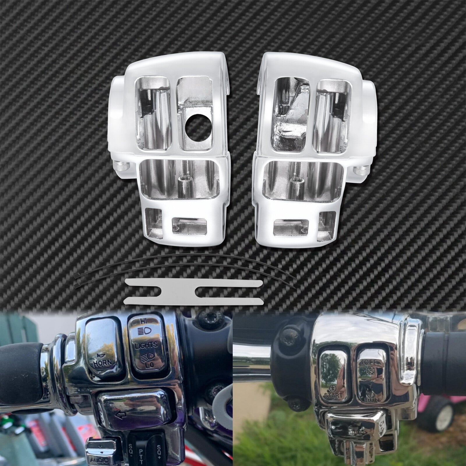 Chrome Hand Control Switch Housing Cover Fit for Harley Touring Glide 1996-2013