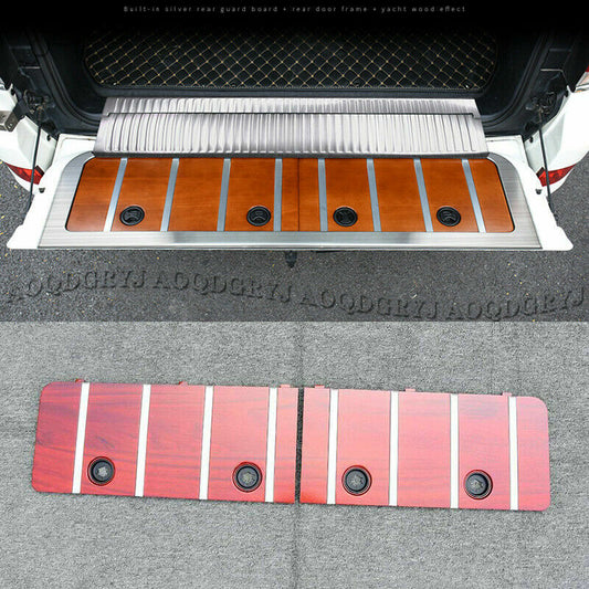 Wooden Rear Trunk Tailgate Molding Cover Trim for Toyota for Land Cruiser 2008-2021