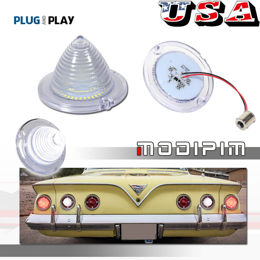 For 1960 - 1961 Impala for El Camino Clear Rear Reverse Lights White Lights - v