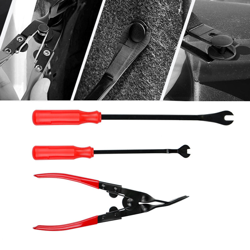 Car Door Panel Remover Retaining Clip Trim Fastener Pliers Puller Pry Bar Tool