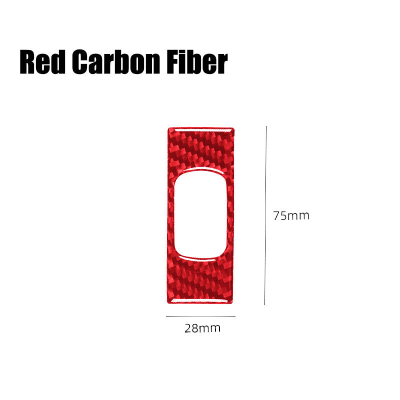Red carbon fiber car warning light switch trim for Corvette C6 2005-13- n