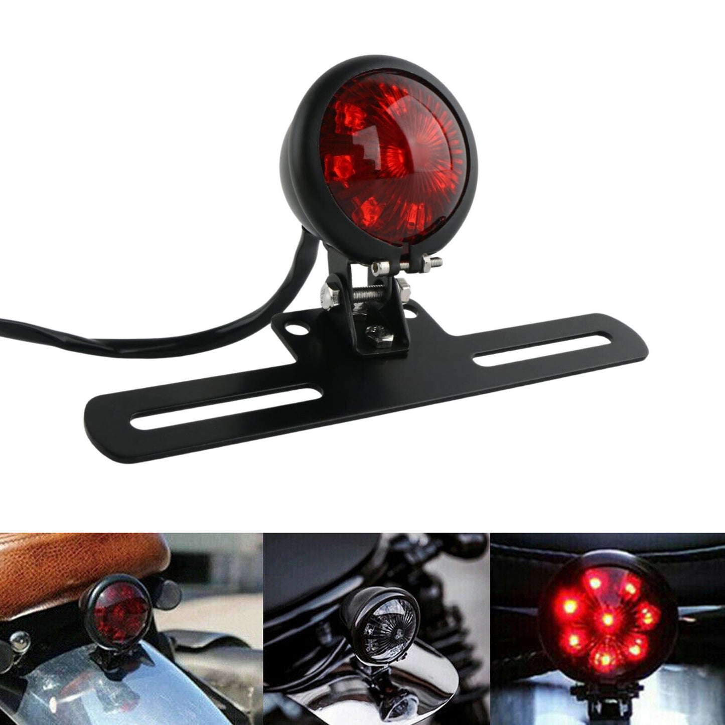 Universal Motorcycle LED Taillight Brake Stop Light (Red) for Harley Chopper
