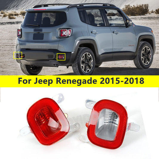 for Jeep Renegade 2015-2018 Rear Bumper Reflector Tail Lamp Stop Light 1 Pair v