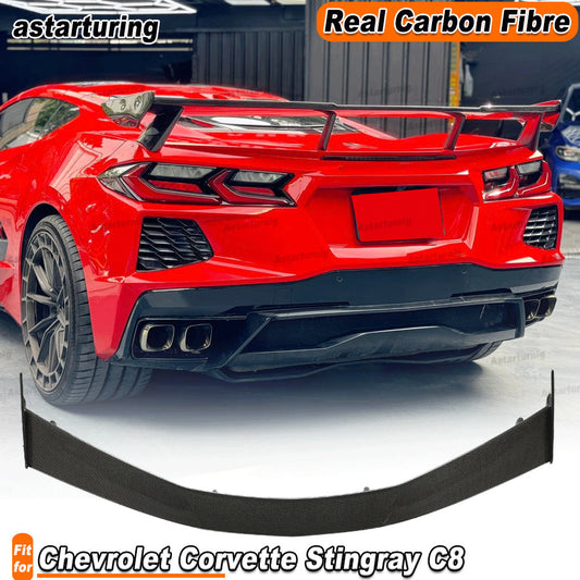 for Chevrolet for Corvette Stingray C8 20-22 Real Carbon Rear Trunk Wing Spoiler Lip