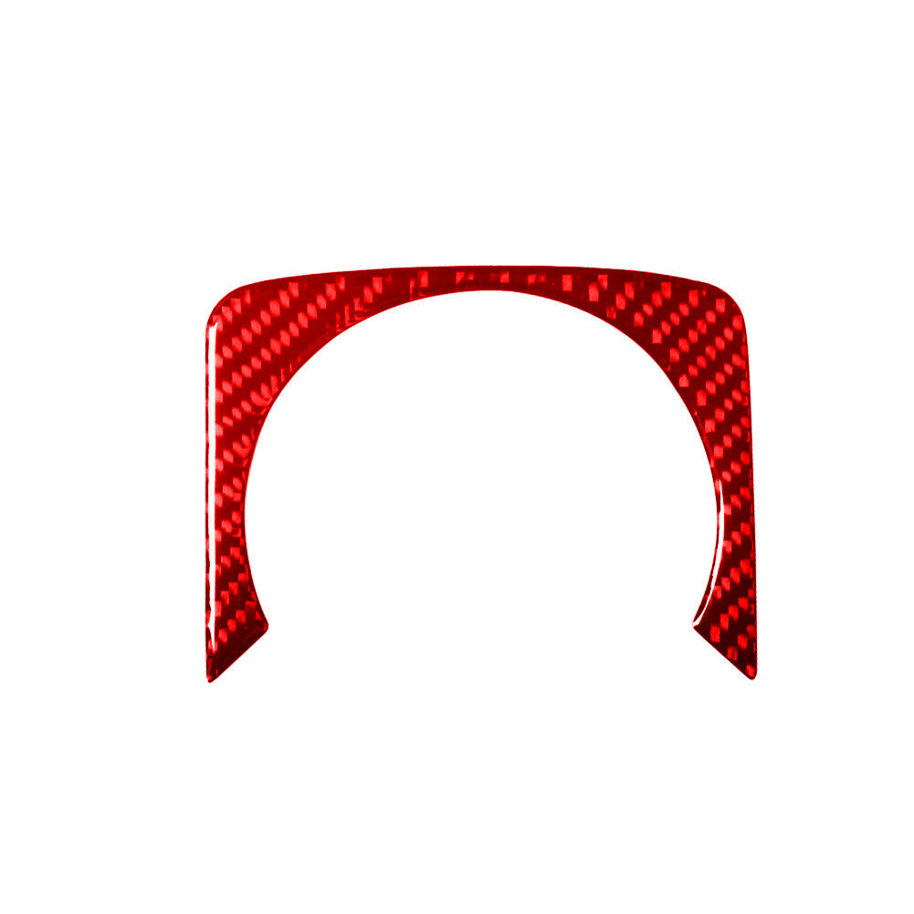Red Carbon Fiber Rear Center Floor Console Cover Trim for Ford Fiesta 2011-2015