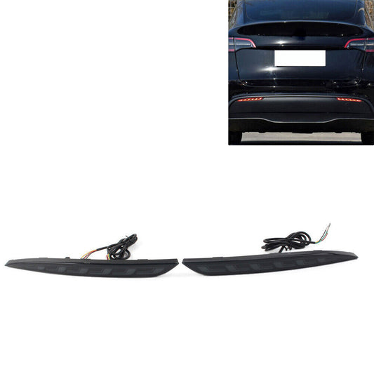 LED Rear Bumper Brake Light Fog Lamp Dynamic Reflector for Model Y 20-22 n