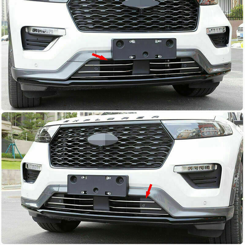 for Ford Explorer 2020-2022 Stainless Front Bumper Grill Grille Cover Strip Trim