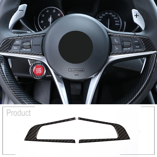 Carbon fiber style steering wheel cover for Alfa Romeo Giulia for Stelvio 2016-2019 Q