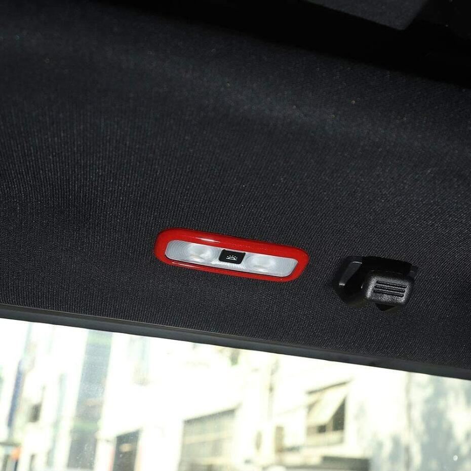 Fit For 2015-2020 F150 ABS Red Rear Reading Light Lamp Cover Trim 2P v
