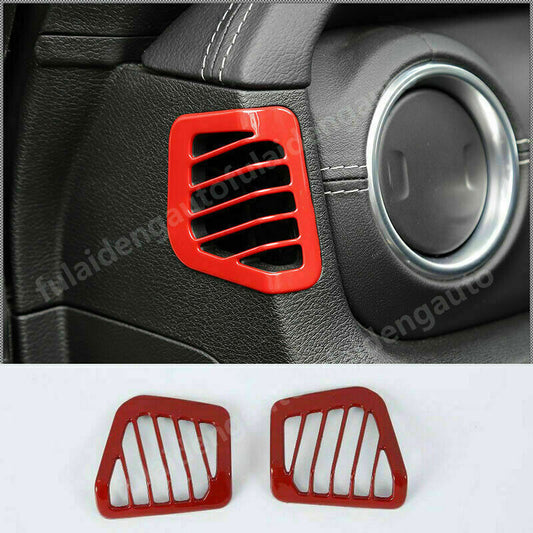 Red Interior LR Side Air Vent Outlet Cover Trim for Jeep for Wrangler JL 2018-2021