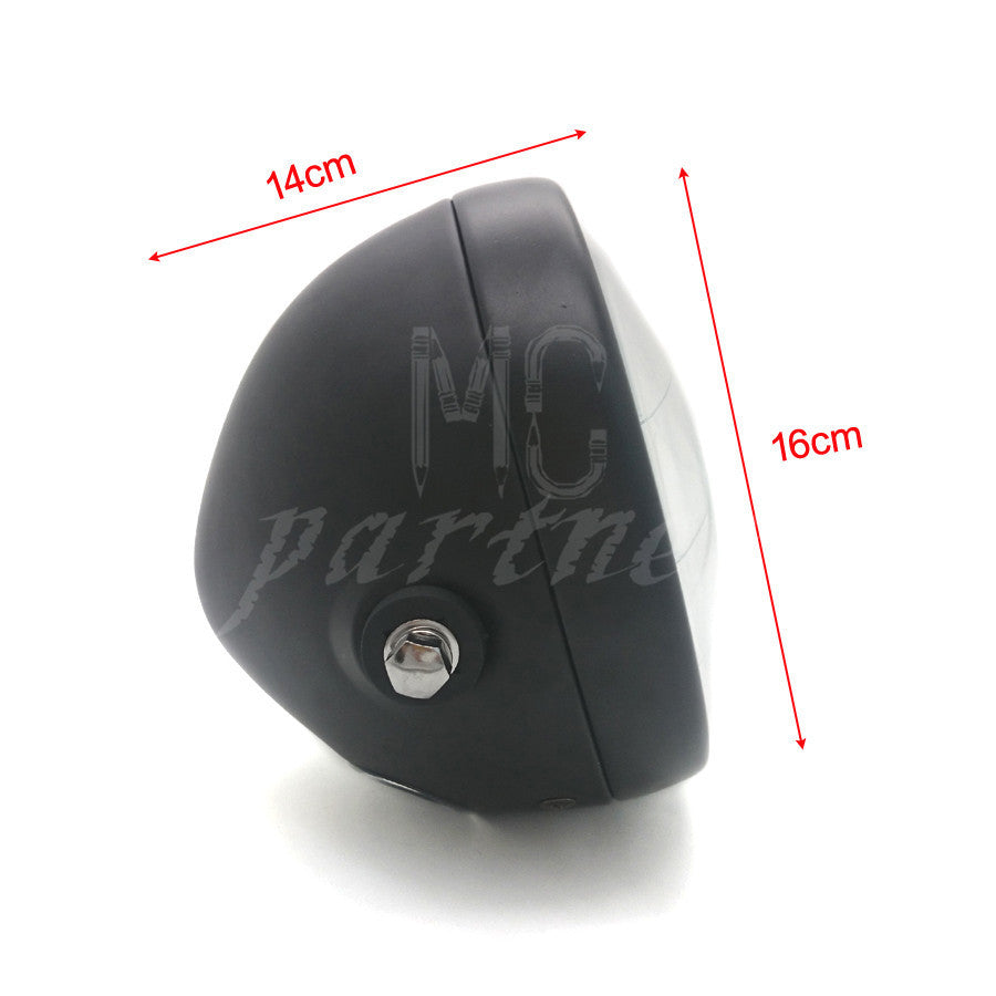 Black Metal LED Headlight Blue Angel Eye For CG/GN125 CB200 Chopper Bobber Café Q