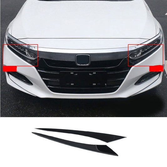 for Honda Accord 10th 2020-2022 Black Steel Front Headlight Lamp Eyebrow Trim 2X n