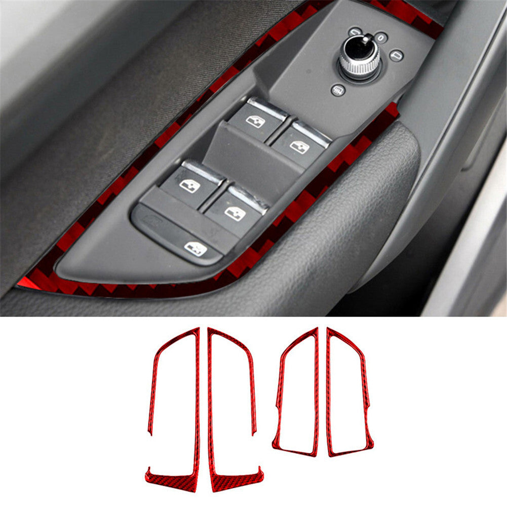 Red Carbon Fiber Passenger Dashboard Cover Trim For Rogue 2014-2016 v