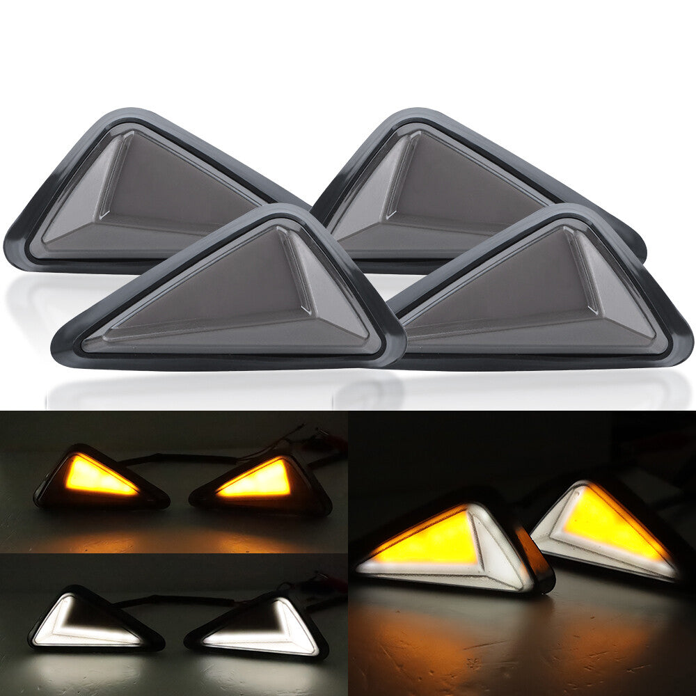 4X Motorcycle Flush Mount LED Turn Signal Indicator Blinker Light White Amber US