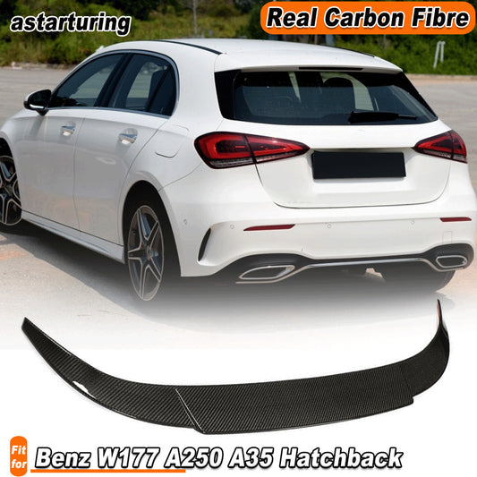 Fit for Benz W177 A250 A35 Hatchback 2019-21 REAL Carbon Rear Roof Spoiler Wing