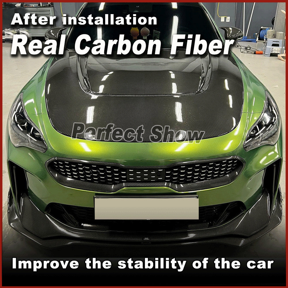 Fit for Kia Stinger 2018-2023 REAL CARBON Front Bumper Lower Grill Hood Cover