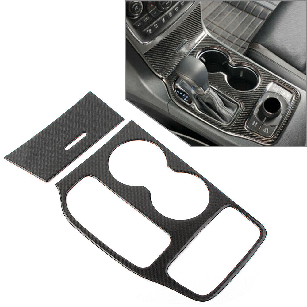 LHD Carbon Fiber Dashboard Gear Shift Panel Cover for Jeep Grand Cherokee 16-21