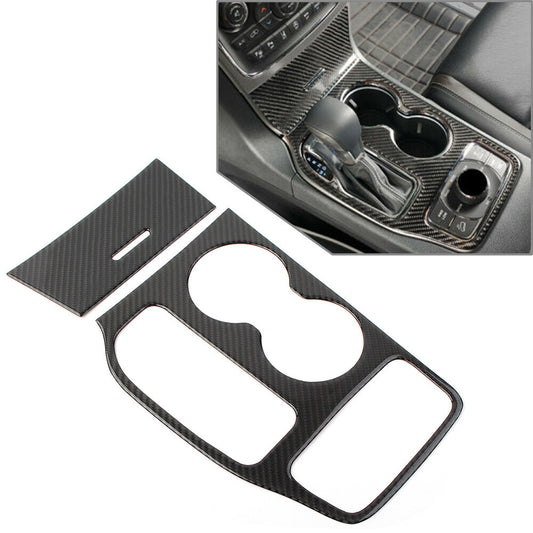 LHD Carbon Fiber Dashboard Gear Shift Panel Cover for Jeep Grand Cherokee 16-21