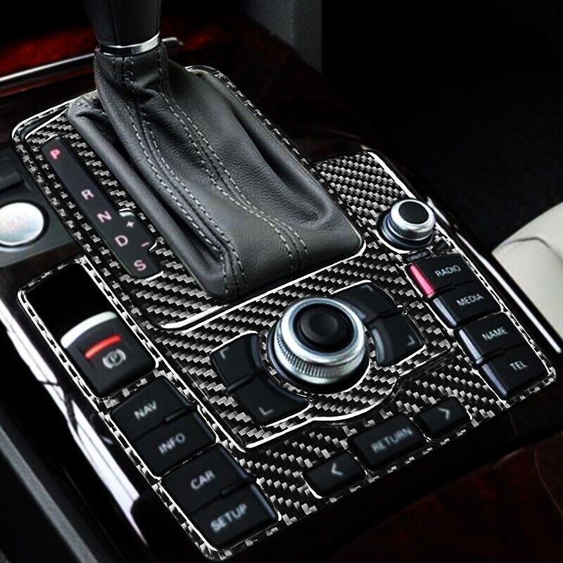 Real Carbon Fiber Car Gear Shift Panel Cover Trim for Audi for A6 S6 2005 2006-2011