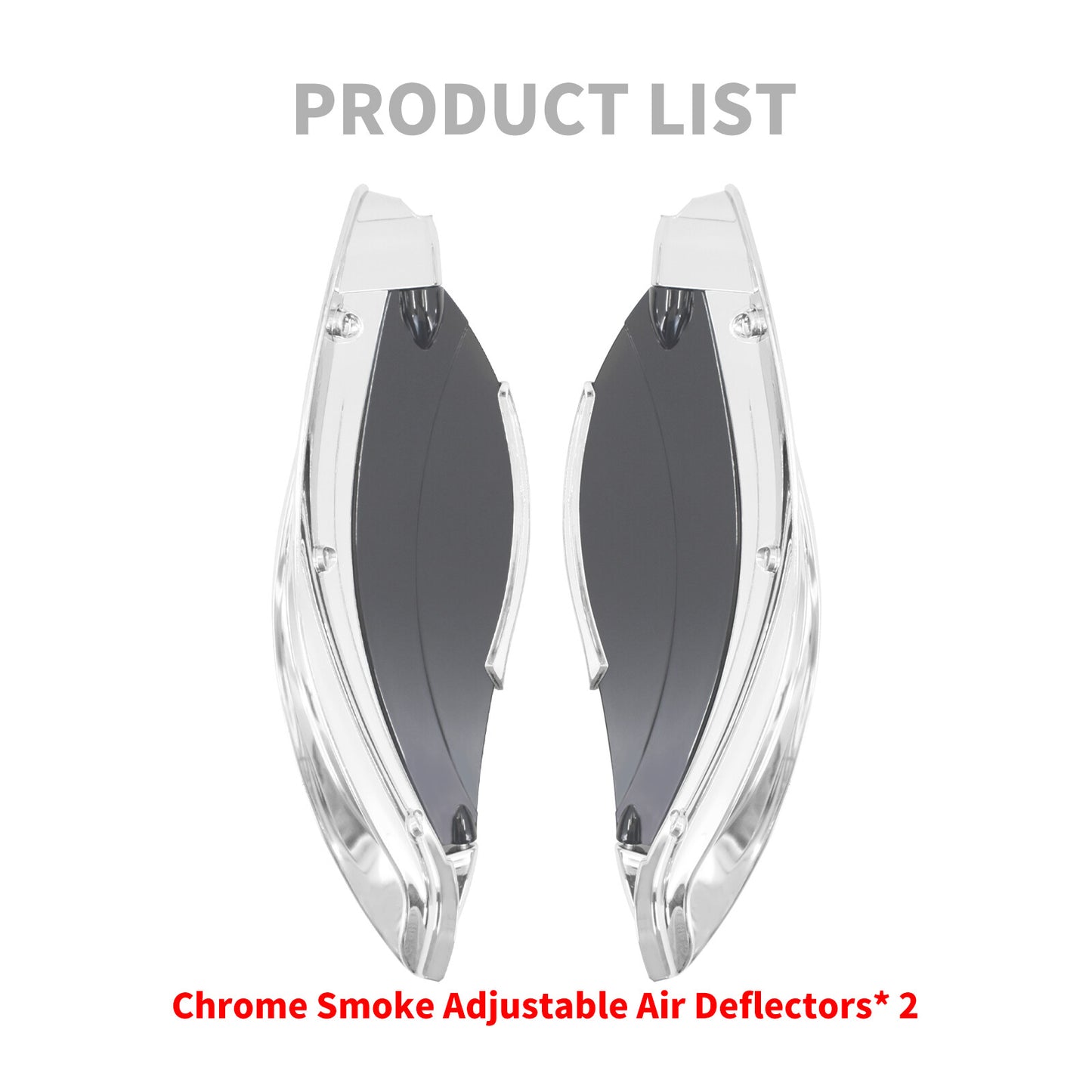 Chrome Batwing Fairing Smoke Air Deflectors for Harley Electra Street Glide 14+