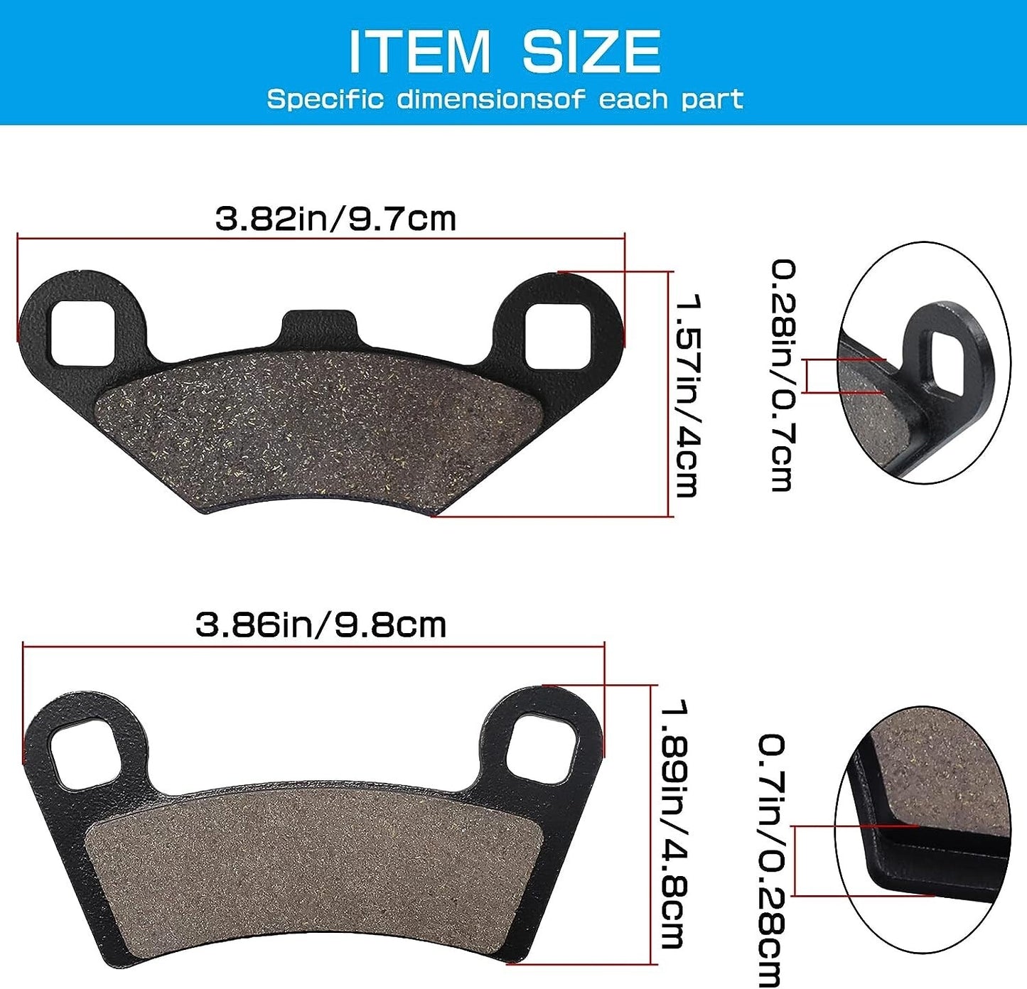 Brake Pads Front and Rear for Polaris RZR S 800 800S 2009-2014,RZR 570 2012-2015