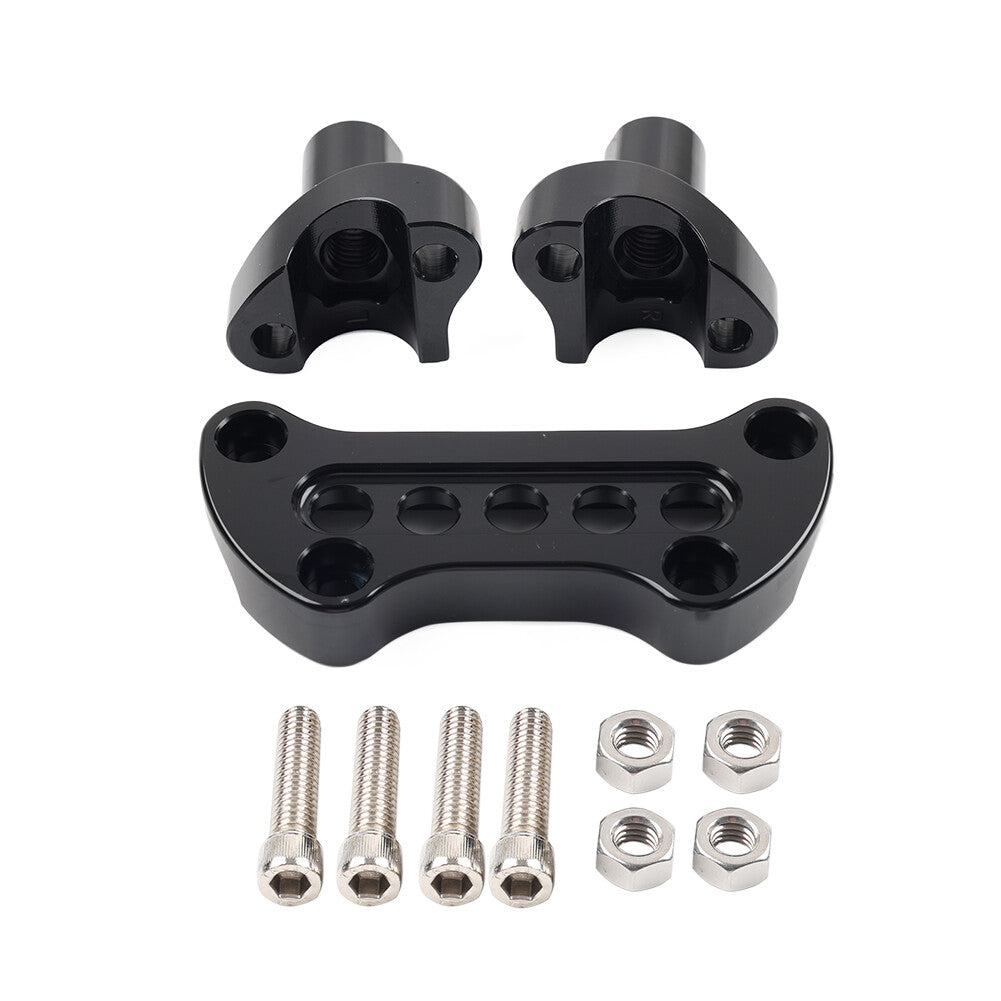 2 Straight Handlebar Riser Top Clamp for Harley Dyna Touring Road Glide Black