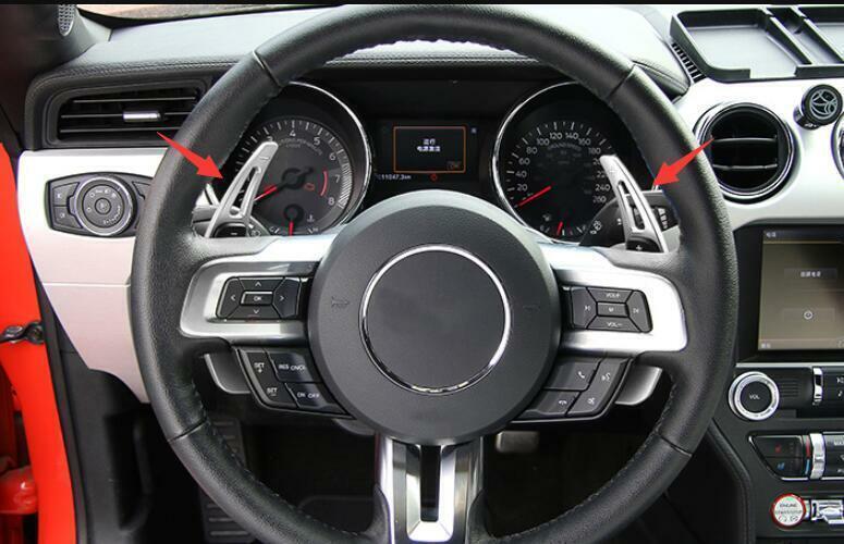 for Ford for Mustang 2015-2022 Silver Aluminum Steering Wheel Shift Paddle Extension