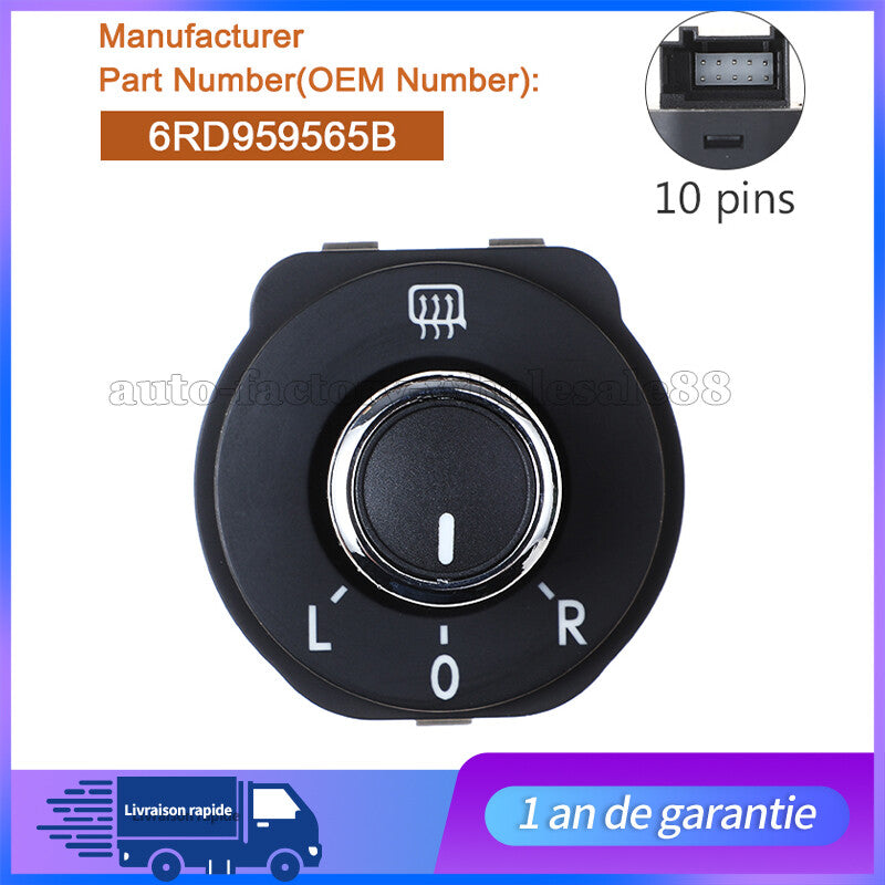 Commutateur Bouton de r¨¦glage r¨¦troviseurs r¨¦tro pour for Volkswagen POLO 6R Neuf